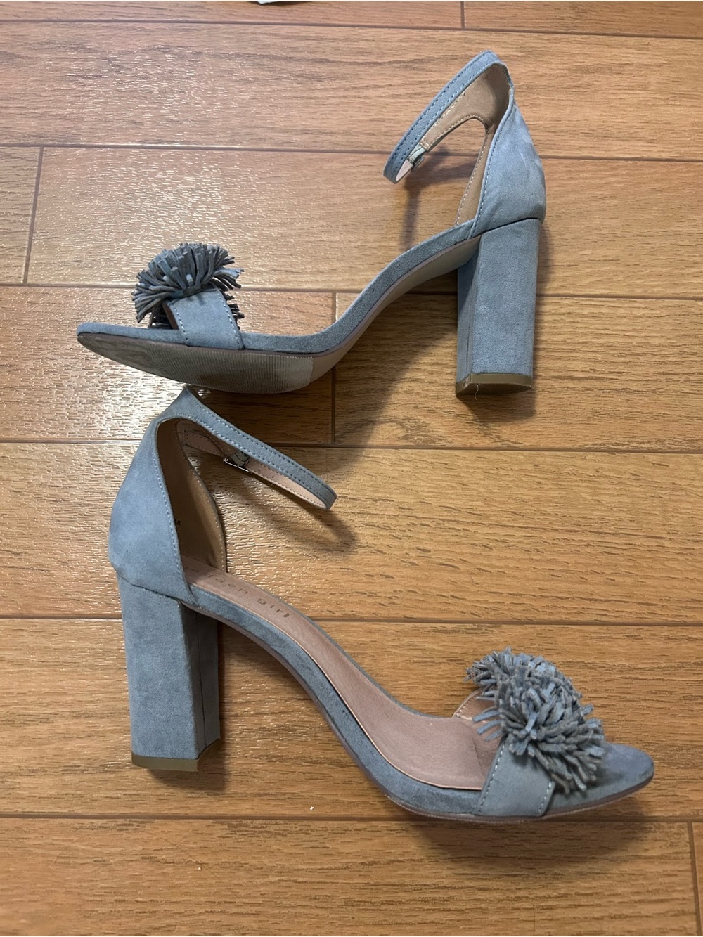 Madden Girl Gray Fringe Heels